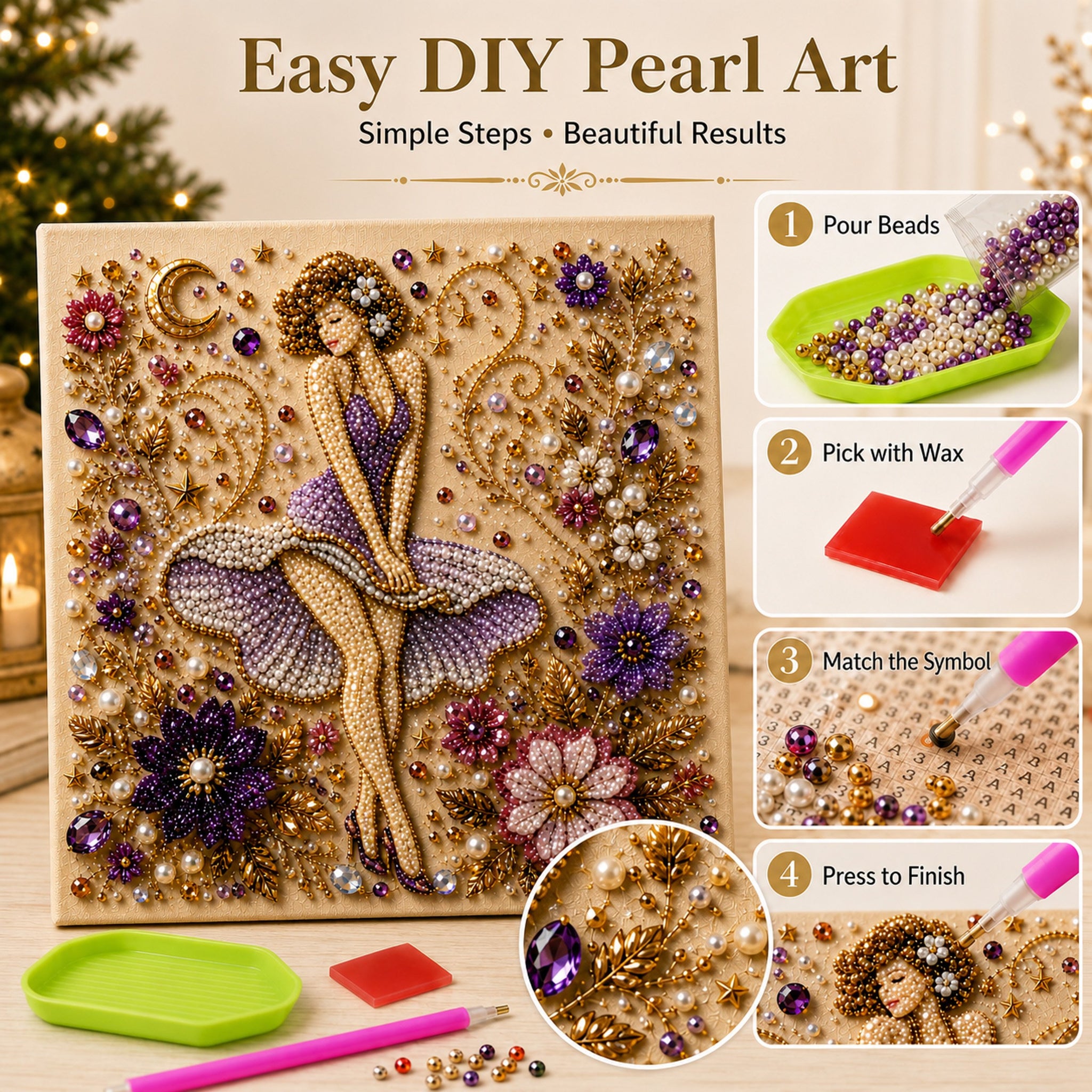 🔥LAST DAY 50% OFF - ✨ American Legends Pearl Art DIY Kit – Create 3 Timeless Icons in Sparkling Detail