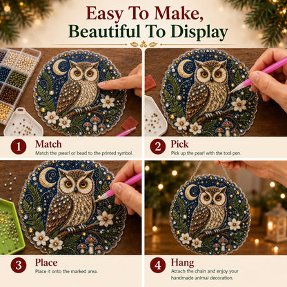 🔥 LAST DAY 49% OFF – ✨ Premium Animal Pearl Art DIY Hanging Ornament Kit | Luxury Flocked Canvas with Scratch-Resistant Non-Fading Pearl Beads DIY Handmade Animal Hanging Decor 🐾💎