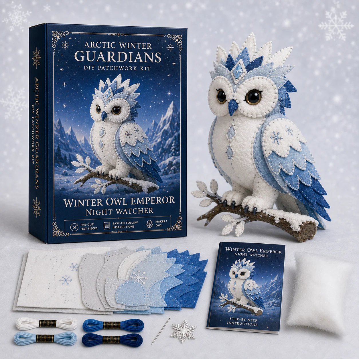 ❄️ Arctic Guardian DIY Kit – Pre‐Cut, Beginner Friendly, 3D Felt Plush 🧵