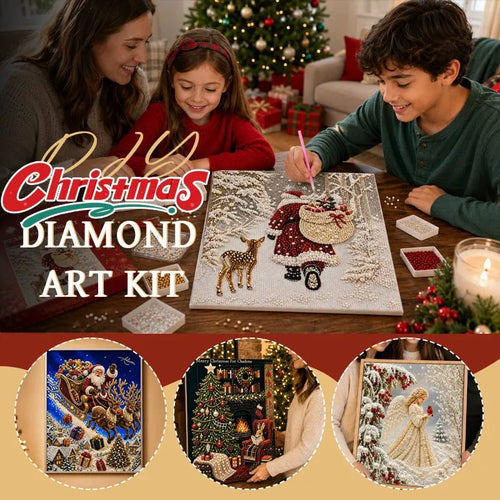 🎅🎄 Premium 3D Pearl Christmas Reindeer Diamond Painting Art Kit |  Luxury Flocked Canvas with Scratch-Resistant Non-Fading Pearl Beads DIY Holiday Decor⛄️❄️