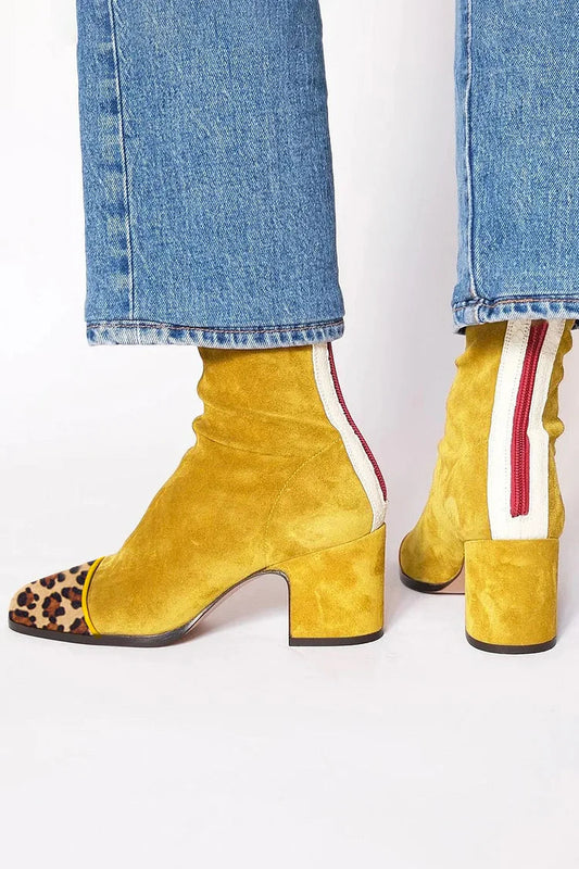 MID-HEEL ANKLE BOOT WITH SPORTY DETAILS