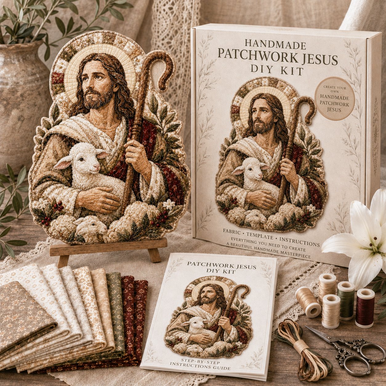 🧵Handmade Patchwork Jesus DIY Kit