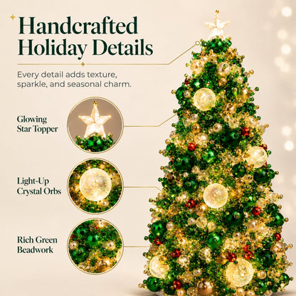 🎄✨DIY Beaded Mini Christmas Tree Kit – 🎅Create Your Own Glowing Holiday Decoration