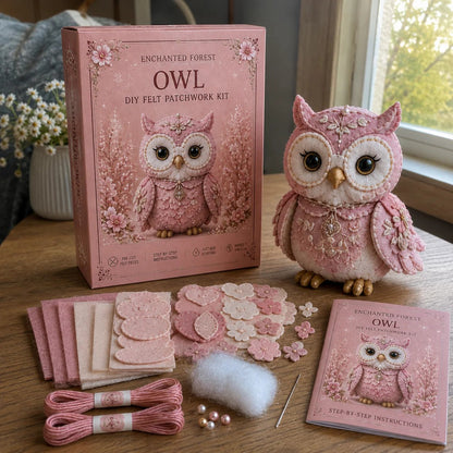 🔥LAST DAY 50% OFF - 💗Pink Woodland Friends DIY Felt Sewing Kit – Make Your Own Cute Animal