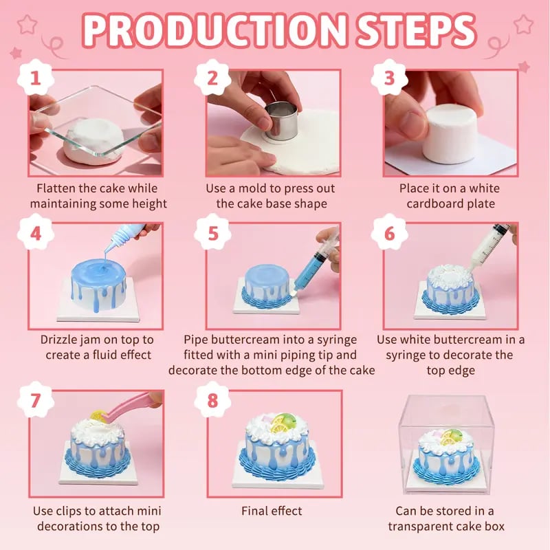 🍰Ultimate Mini Cake DIY Kit for Kids | Create 10+ Realistic Pretend Dessert🎁Perfect Gift for Creative Kids & Baking Lovers