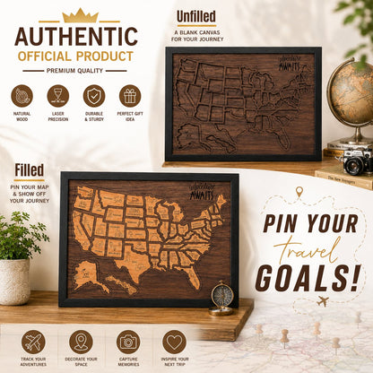 🇺🇸 Wooden USA Travel Map Puzzle🧩 DIY Your Own USA Photo Map & Track Every Journey✨