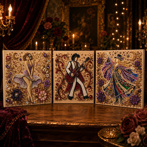 🔥LAST DAY 50% OFF - ✨ American Legends Pearl Art DIY Kit – Create 3 Timeless Icons in Sparkling Detail