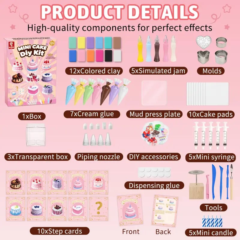 🍰Ultimate Mini Cake DIY Kit for Kids | Create 10+ Realistic Pretend Dessert🎁Perfect Gift for Creative Kids & Baking Lovers