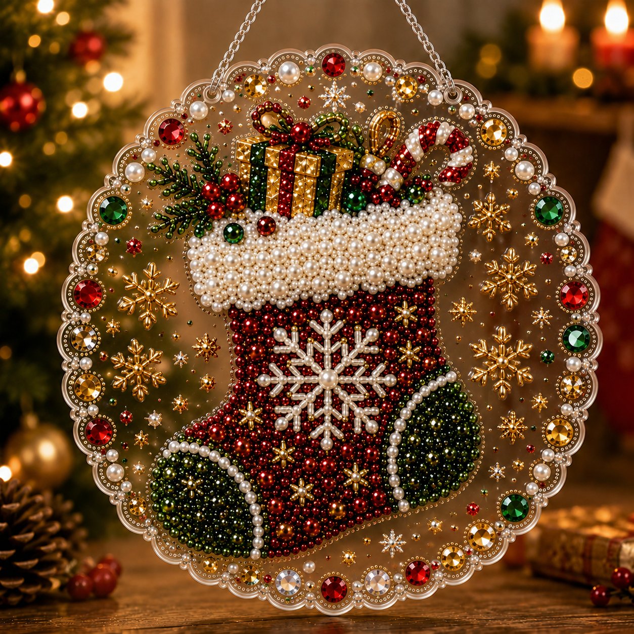 🎁Last Day 50% OFF-💎Christmas Pearl  Art DIY Hanging Ornament Kit