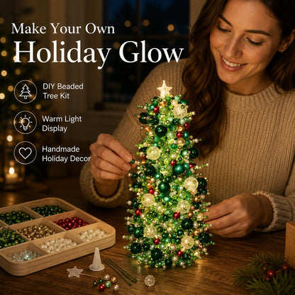 🎄✨DIY Beaded Mini Christmas Tree Kit – 🎅Create Your Own Glowing Holiday Decoration