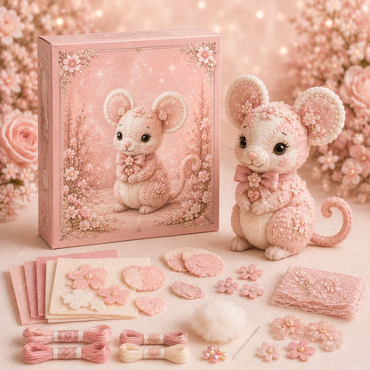 🔥LAST DAY 50% OFF - 💗Pink Woodland Friends DIY Felt Sewing Kit – Make Your Own Cute Animal