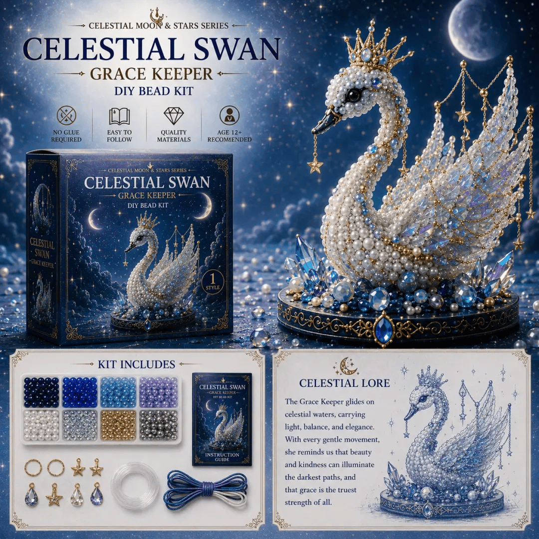 🌙Moon Cat Luna Guardian DIY Bead Kit | Celestial Moon & Stars Series