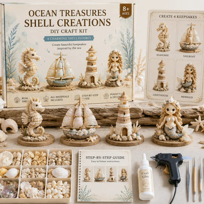 DIY Seashell Craft Kit – Create Ocean-Inspired Shell Figures & Keepsake Decor