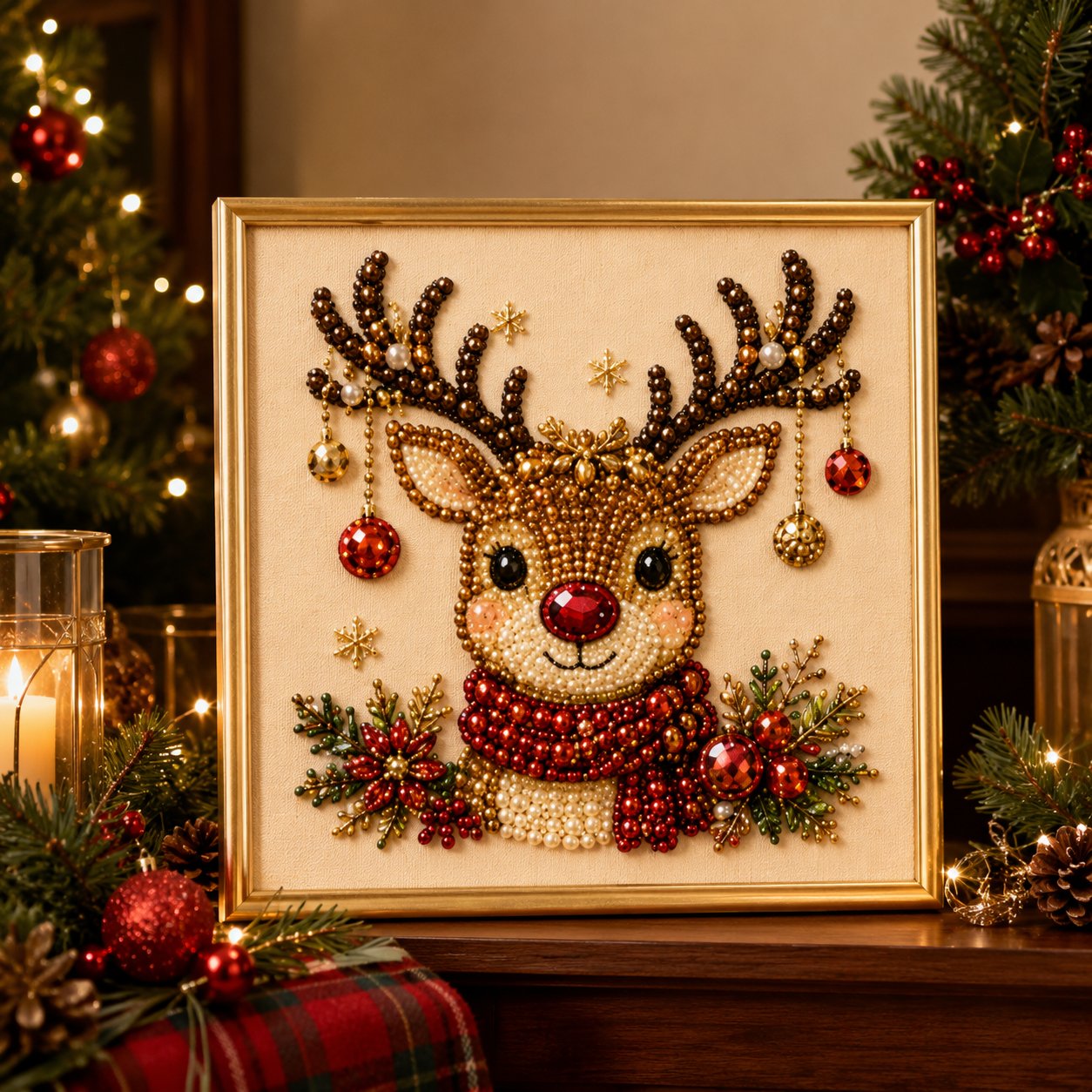 ✨✨Relaxing & Beginner-Friendly - 🎨💎DIY Christmas Pearl Diamond Painting Art Kit