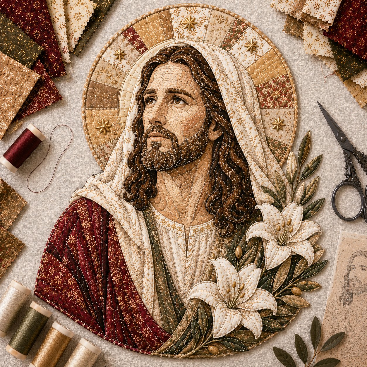 🧵Handmade Patchwork Jesus DIY Kit