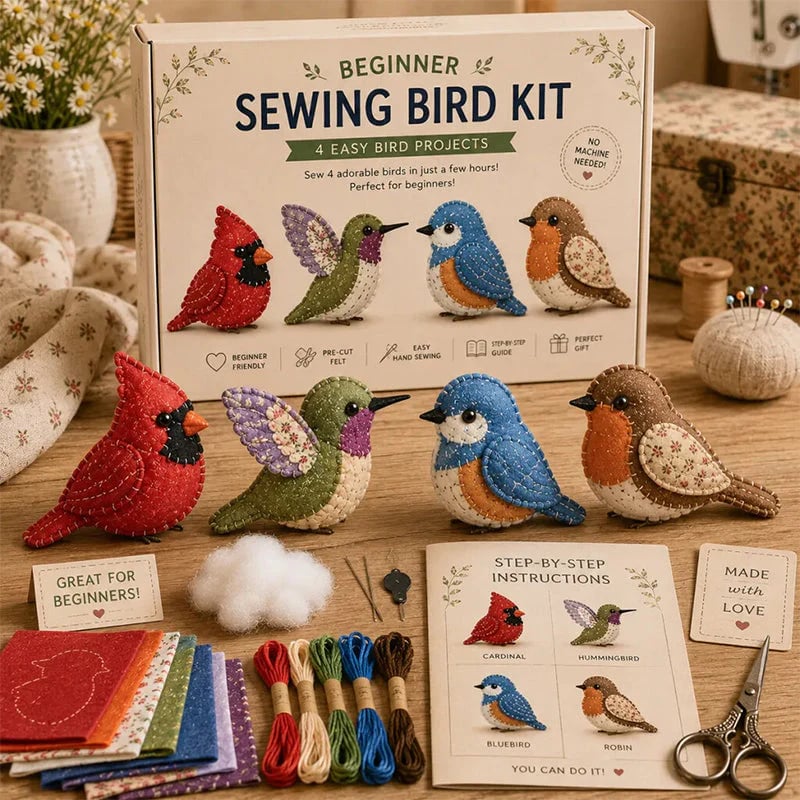 🧶Beginner-Friendly🐦DIY Fabric Animal Craft Kit – Creative Handmade Art