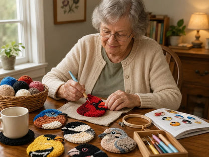 🐦🧶DIY Bird Coasters Punch Needle Kit☕