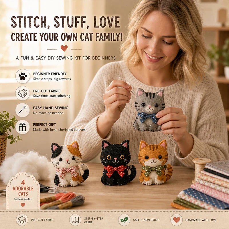 🧶Beginner-Friendly🐦DIY Fabric Animal Craft Kit – Creative Handmade Art