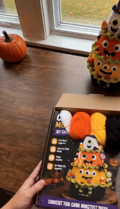 🔥 LAST DAY 49% OFF – 🎃 Halloween Tree DIY Crochet Kit | All-In-One Kit for a Layered 7-Inch Spooky Tabletop Decoration 🧶👻✨