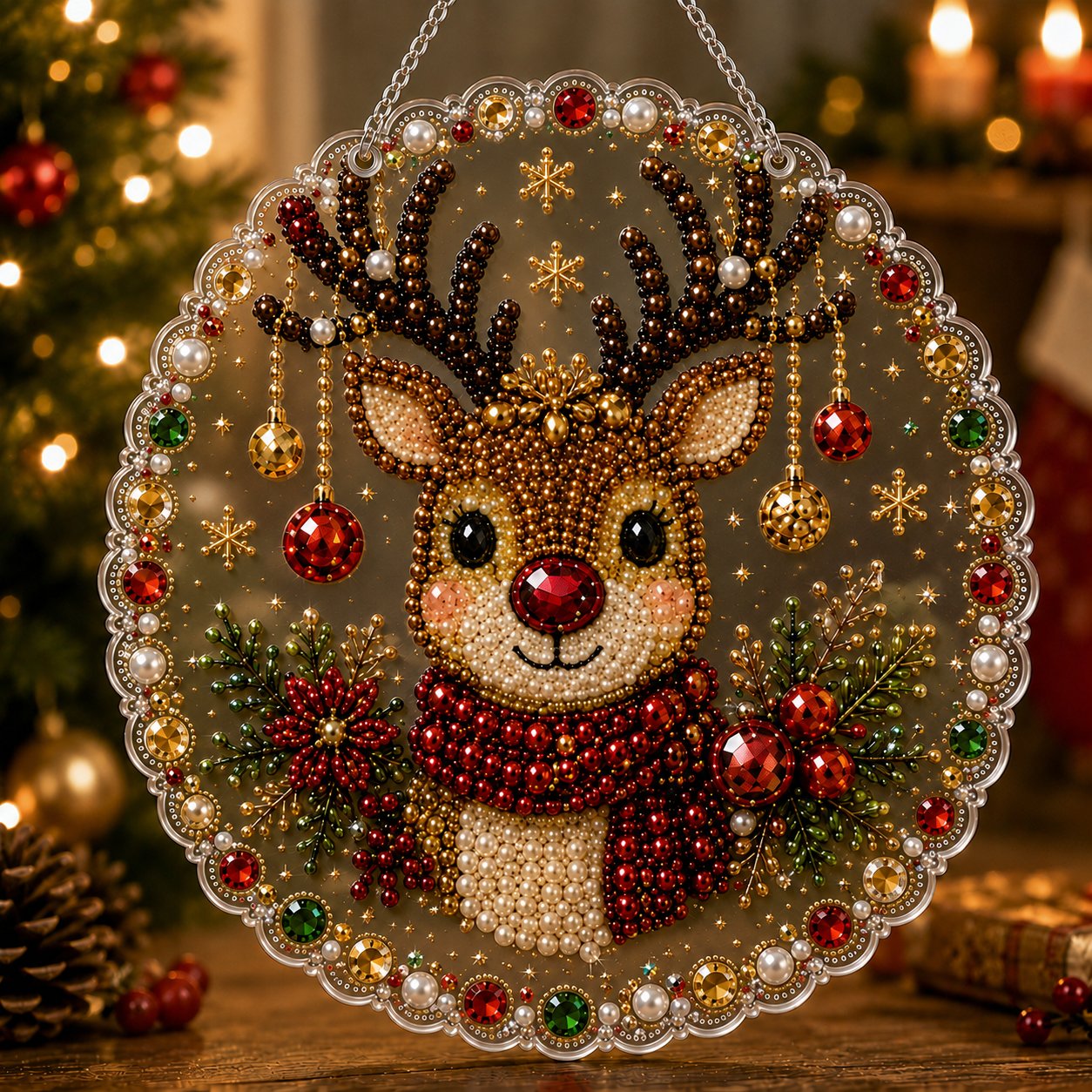 🎁Last Day 50% OFF-💎Christmas Pearl  Art DIY Hanging Ornament Kit