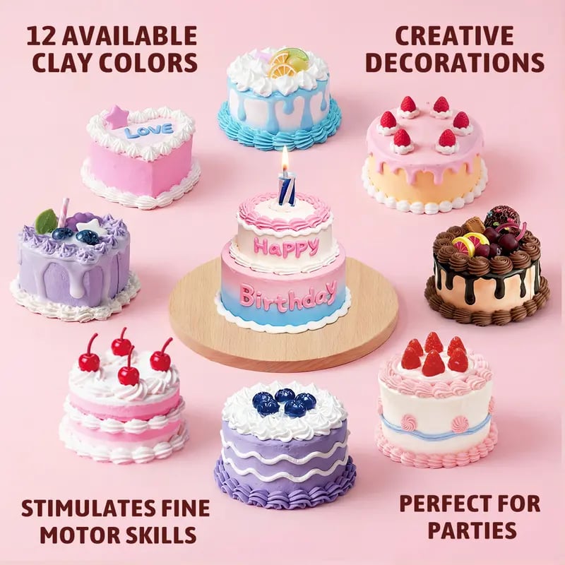 🍰Ultimate Mini Cake DIY Kit for Kids | Create 10+ Realistic Pretend Dessert🎁Perfect Gift for Creative Kids & Baking Lovers