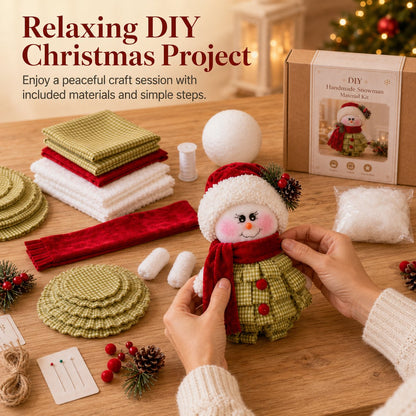 🔥 LAST DAY 49% OFF – ☃️ DIY Christmas Snowman Craft Kit | Layered Fabric Keepsake for Tabletop Display, Tree Hanging & Festive Bag Decor 🎄✨