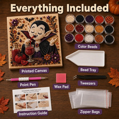 👻 Premium 3D Pearl Absurd Halloween Wall Art Kit | Luxury Flocked Canvas with Scratch-Resistant Non-Fading Pearl Beads DIY Funny Spooky Decor 🕷️✨
