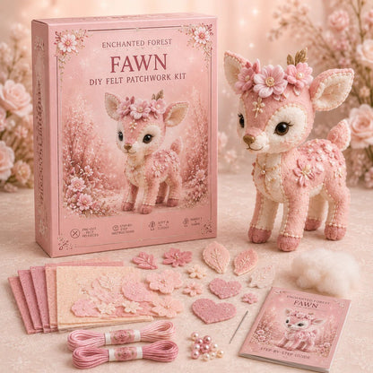 🔥LAST DAY 50% OFF - 💗Pink Woodland Friends DIY Felt Sewing Kit – Make Your Own Cute Animal