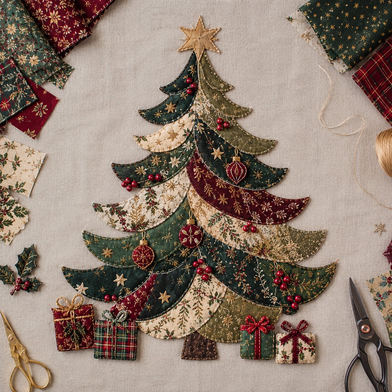 🔥LAST DAY 50% OFF - 🎅Christmas Patchwork Fabric DIY Decor Kit