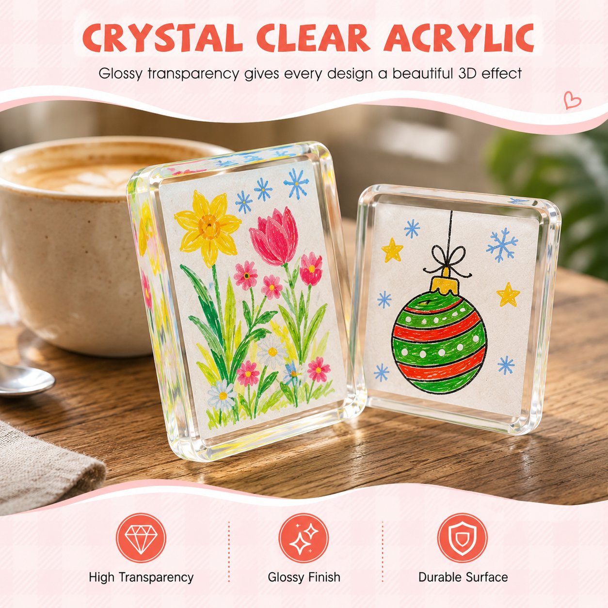 💕 DIY 3D Crystal Clear Acrylic Photo Fridge Magnet Kit – Create Personalized Memory Keepsakes 🎞✨