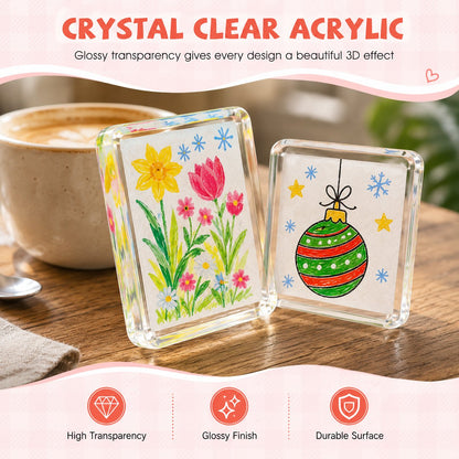 💕 DIY 3D Crystal Clear Acrylic Photo Fridge Magnet Kit – Create Personalized Memory Keepsakes 🎞✨