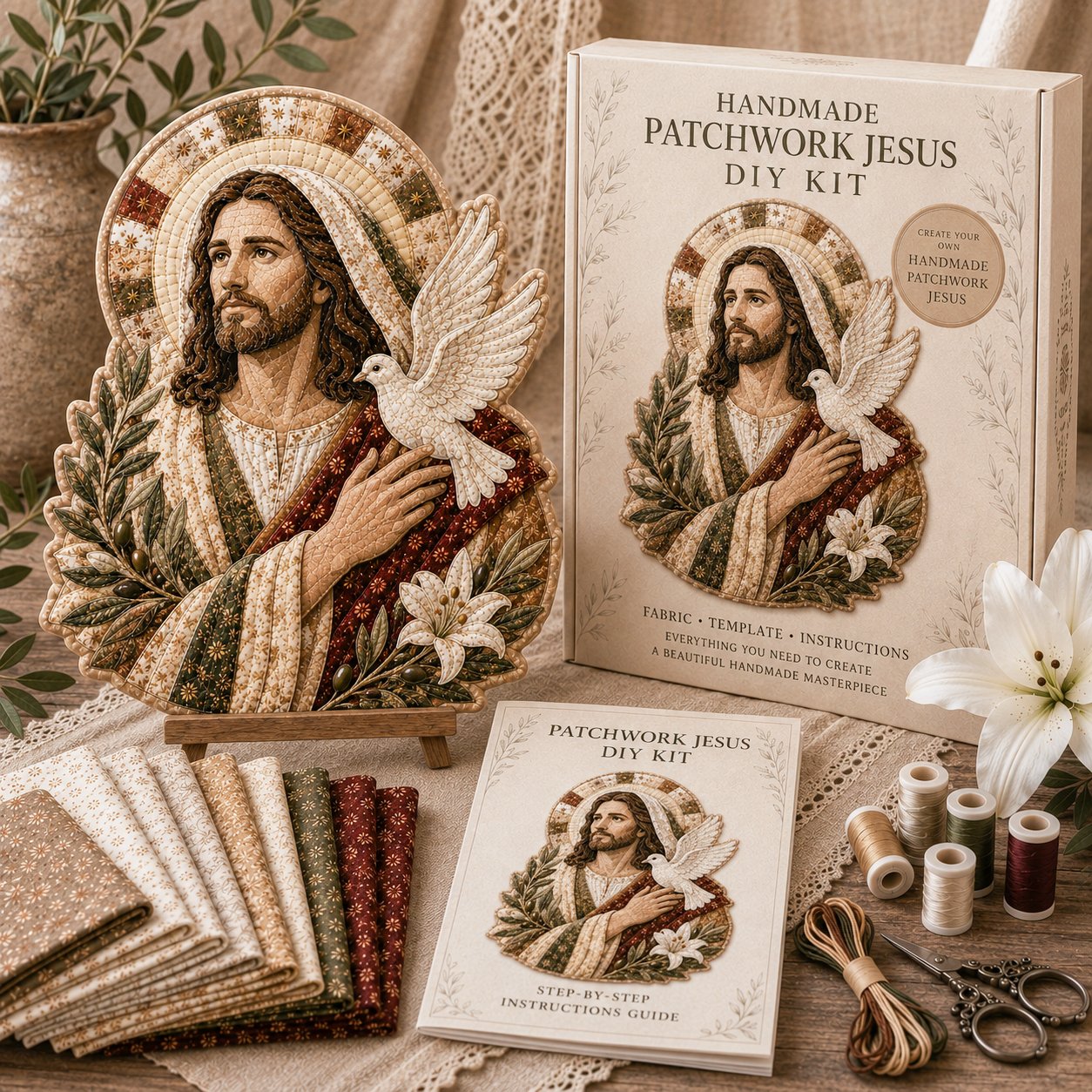 🧵Handmade Patchwork Jesus DIY Kit