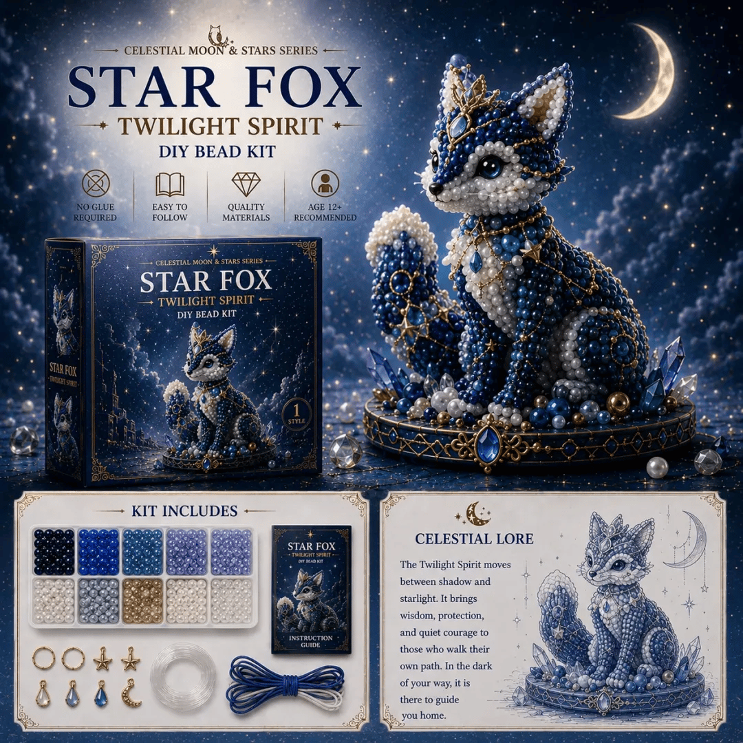 🌙Moon Cat Luna Guardian DIY Bead Kit | Celestial Moon & Stars Series