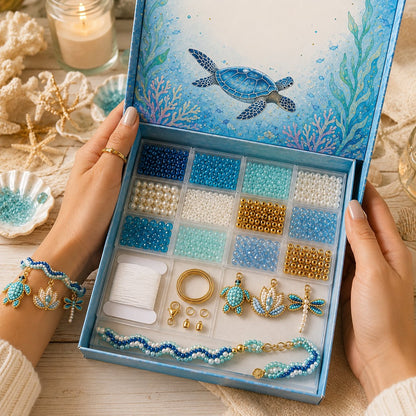 🔥 LAST DAY 49% OFF – 🌊✨ Ocean Guardian DIY Beaded Anklet Kit | Luxury Ocean Theme Anklet with Color-Matched Beads & Sea Charms DIY Coastal Jewelry 🐚✨