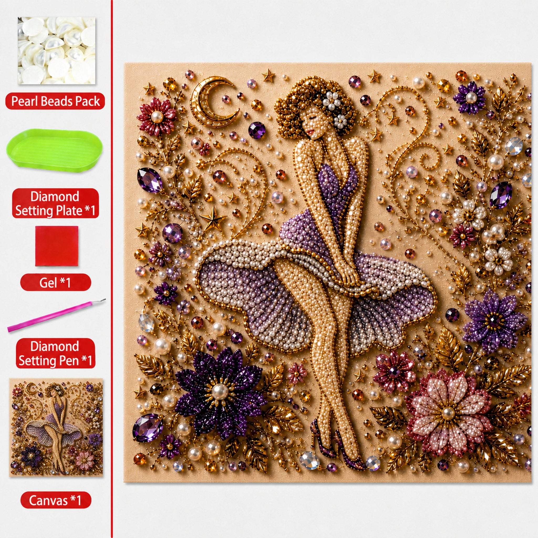🔥LAST DAY 50% OFF - ✨ American Legends Pearl Art DIY Kit – Create 3 Timeless Icons in Sparkling Detail