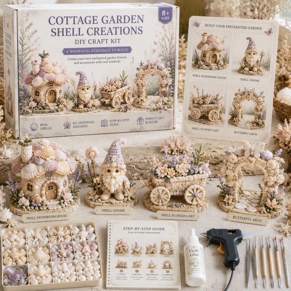 DIY Seashell Craft Kit – Create Ocean-Inspired Shell Figures & Keepsake Decor