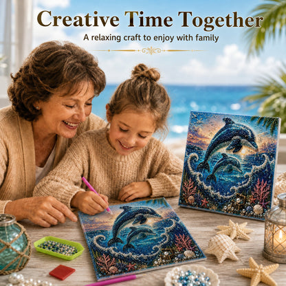 🌊Premium 3D Pearl Ocean Wall Art Kit | Luxury Ocean Theme Canvas with Scratch-Resistant Non-Fading Pearl Beads DIY Coastal Decor 🐚✨