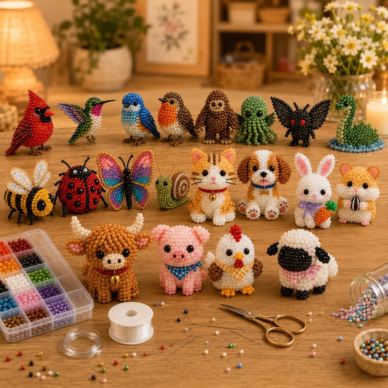 🧵✨Tiny 3D Beaded Animal DIY Kit