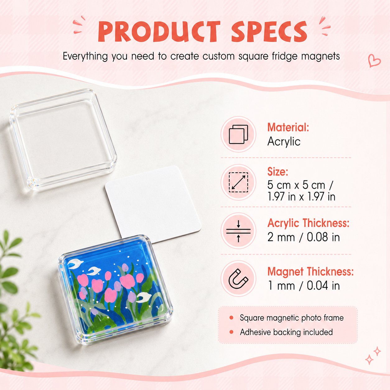 💕 DIY 3D Crystal Clear Acrylic Photo Fridge Magnet Kit – Create Personalized Memory Keepsakes 🎞✨