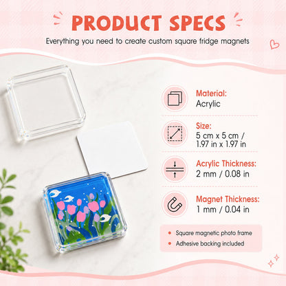 💕 DIY 3D Crystal Clear Acrylic Photo Fridge Magnet Kit – Create Personalized Memory Keepsakes 🎞✨