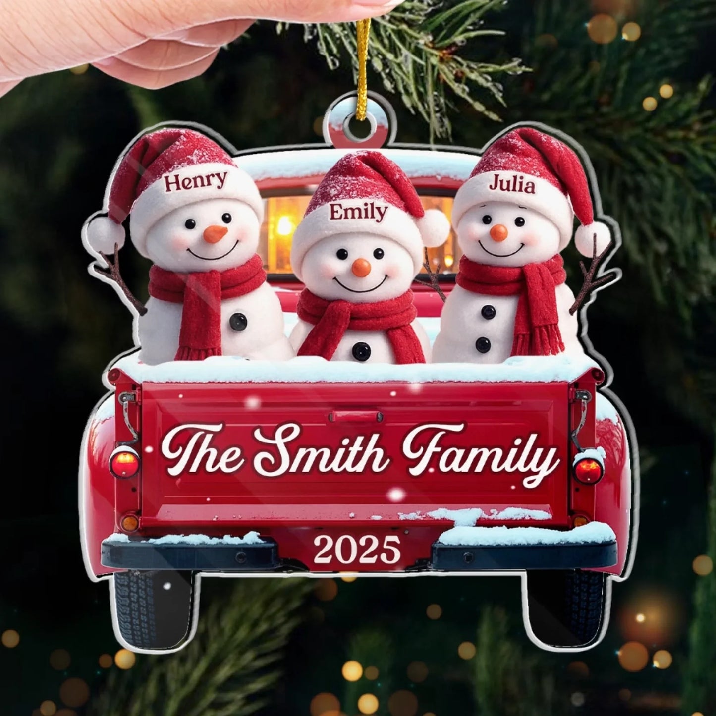 Custom Acrylic Ornament - Personalized Christmas Birthday Gifts For Mom, Dad, Kids - Family Sleigh Vibes