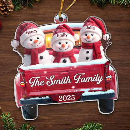 Custom Acrylic Ornament - Personalized Christmas Birthday Gifts For Mom, Dad, Kids - Family Sleigh Vibes