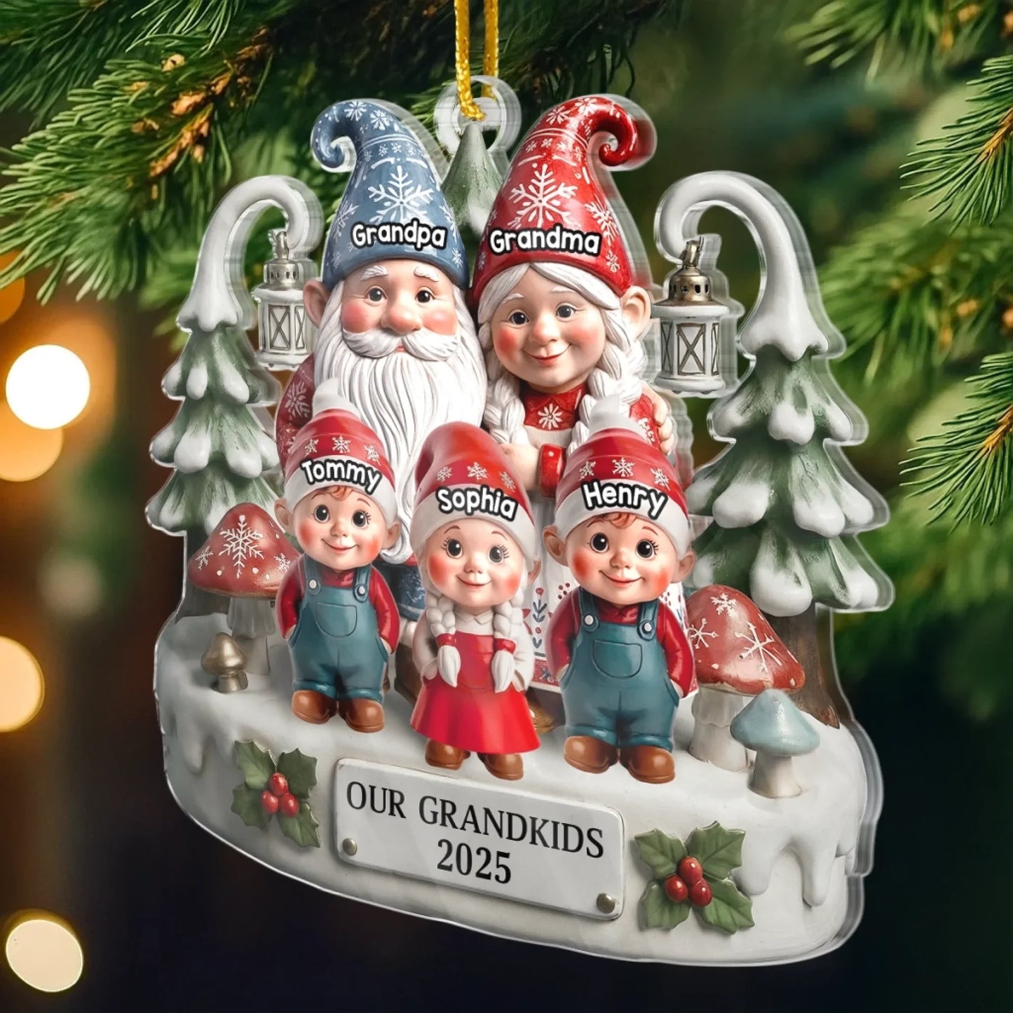 Custom Acrylic Ornament - Personalized Christmas Birthday Gifts For Mom, Dad, Grandma, Grandpa, Kids - Together Home Feels More Magical