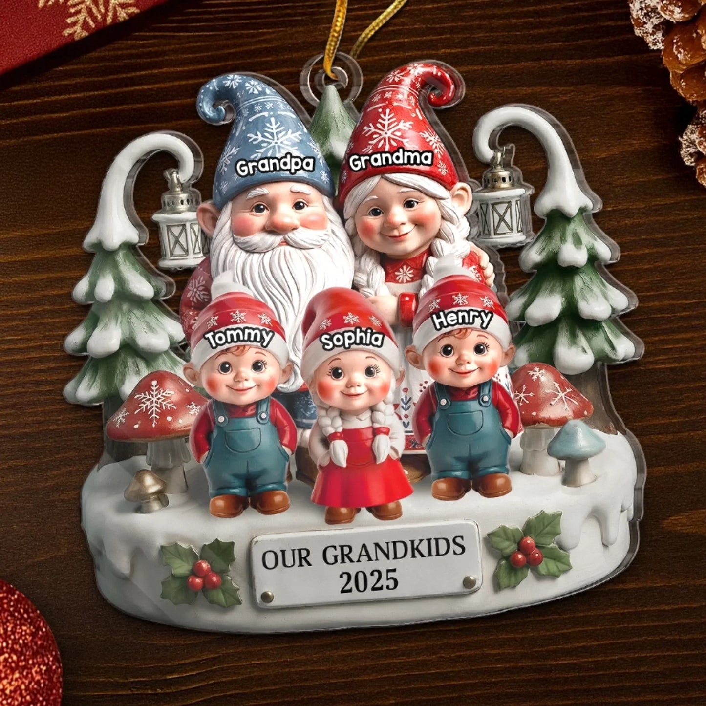 Custom Acrylic Ornament - Personalized Christmas Birthday Gifts For Mom, Dad, Grandma, Grandpa, Kids - Together Home Feels More Magical