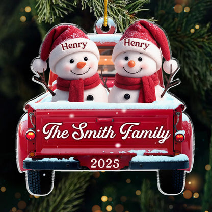 Custom Acrylic Ornament - Personalized Christmas Birthday Gifts For Mom, Dad, Kids - Family Sleigh Vibes