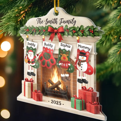 Custom Acrylic Ornament - Personalized Christmas Birthday Gifts For Mom, Dad, Brother, Sister, Kids - Christmas Glows Where Hearts Gather