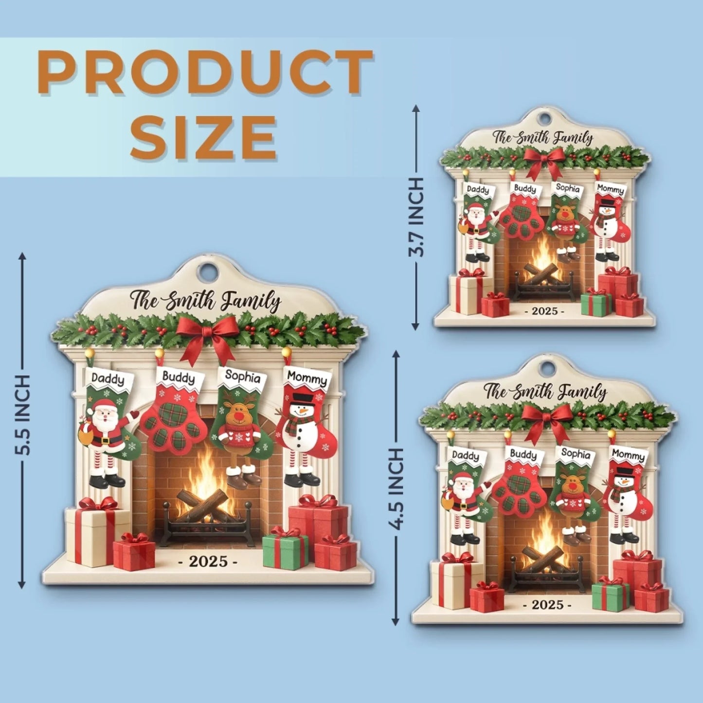 Custom Acrylic Ornament - Personalized Christmas Birthday Gifts For Mom, Dad, Brother, Sister, Kids - Christmas Glows Where Hearts Gather