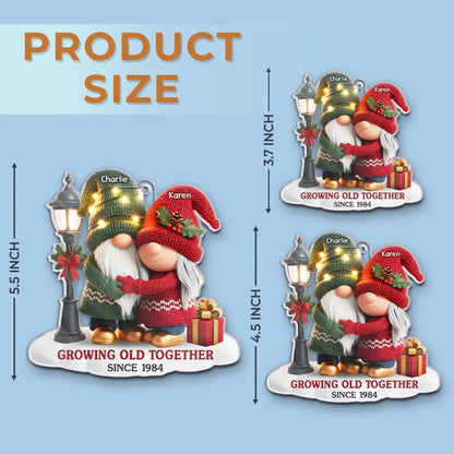 Custom Gnome Acrylic Ornament - Personalized Anniversary Christmas Wedding Gifts For Husband And Wife, Him And Her - Our Story Continues