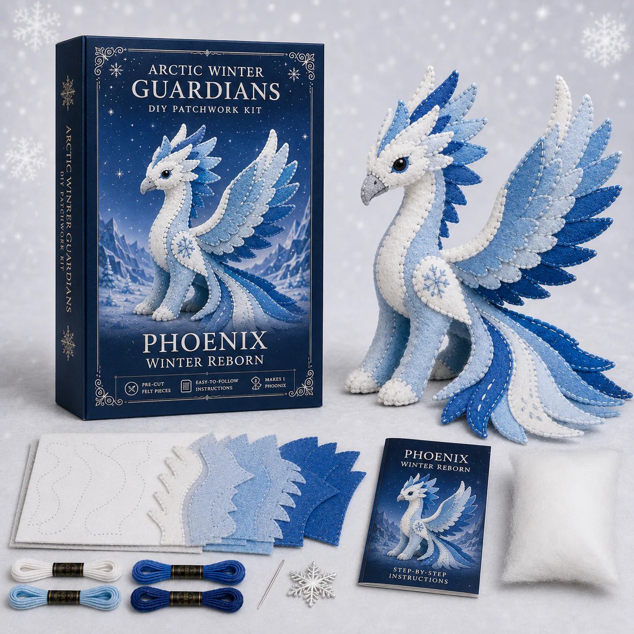 ❄️ Arctic Guardian DIY Kit – Pre‐Cut, Beginner Friendly, 3D Felt Plush 🧵