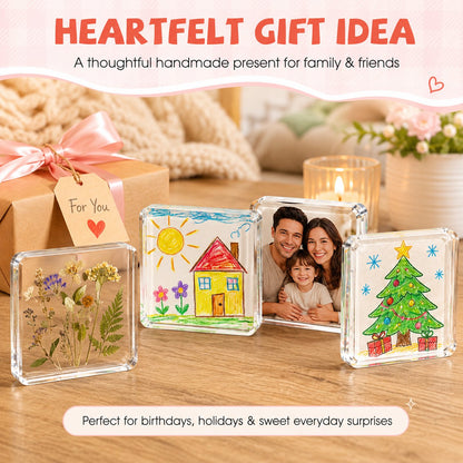 💕 DIY 3D Crystal Clear Acrylic Photo Fridge Magnet Kit – Create Personalized Memory Keepsakes 🎞✨